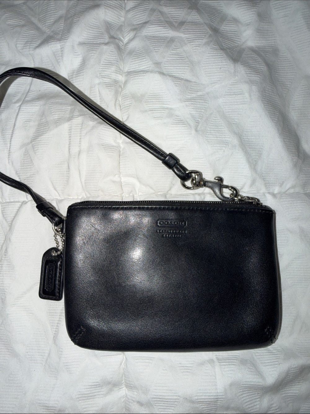 Vintage Coach Black Leather Wristlet